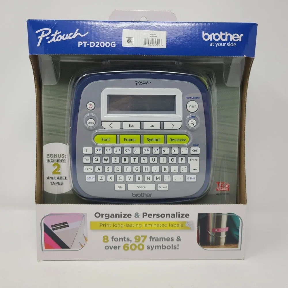 Brother P-Touch PT-D200G Label Maker with Tape Home Office Labeling - Easy Use